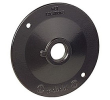 THOMAS & BETTS  S211BRE   Round Standard LampHoleer Cover, Diameter 4-1/8 Inches, Hub Size 1/2 Inch, Bronze, Aluminum, One Tapped Hole, with Gasket, Screws, and Plugs