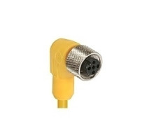 LUMBERG AUTOMATION  600000429   M12 Micro, Actuator/sensor cordset, single-ended, 4-poles, female right-angle connector with self-locking thread and yellow 22 gauge PVC molded cable. cable length: 2M