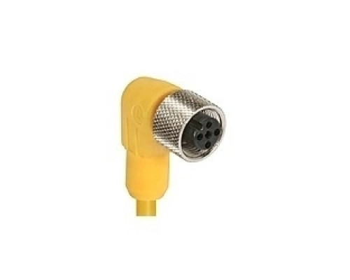 LUMBERG AUTOMATION  600000429   M12 Micro, Actuator/sensor cordset, single-ended, 4-poles, female right-angle connector with self-locking thread and yellow 22 gauge PVC molded cable. cable length: 2M