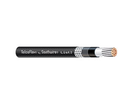 SOUTHWIRE COMPANY  56986102                 TelcoFlex III Central Office Power Cable, 6 AWG, Single Conductor, Class B Strand with Braid, LSZH, 600 Volts, Black