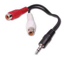 VANCO  AC3K                 3.5mm Stereo Plug to 2-RCA Female Jacks 