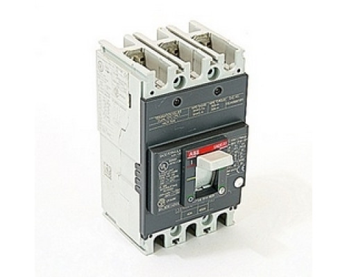 ABB  A1N040TW   3 pole, 40 amps rated at 240V AC and 250V DC, fixed trip point molded case circuit breaker, with a thermal magnetic trip device and 25kA at 240V AC and 10kA at 250V DC interrupt current rating