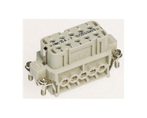 HARTING  09200102812  9200102812   Han A Female Insert-Screw: Han A 10 Position F Insert Screw