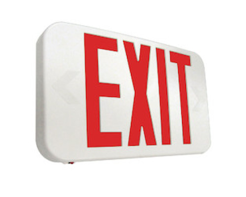COOPER LIGHTING LLC  APX7R   LED EXIT, POLYCARBONATE, AC  ONLY, UNIVERSAL FACE, RED LETTERS,WHITE