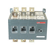 ABB  OT600U30C   3 pole, 600 amps rated at 600 V AC, UL 98, double throw open non-fusible disconnect switch