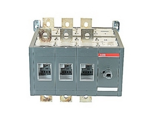 ABB  OT600U30C   3 pole, 600 amps rated at 600 V AC, UL 98, double throw open non-fusible disconnect switch