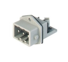HIRSCHMANN  932145106   STASEI 3 N grey; Panel-mounted connector, with added gasket, male, 3 contacts + PE