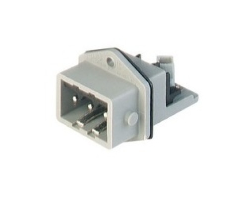 HIRSCHMANN  932145106   STASEI 3 N grey; Panel-mounted connector, with added gasket, male, 3 contacts + PE