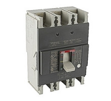 ABB  A2N150TW   3 pole, 150 amps rated at 240V AC and 250V DC, fixed trip point molded case circuit breaker, with a thermal magnetic trip device and 25kA at 240V AC/DC interrupt current rating