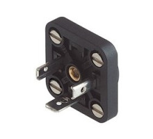 HIRSCHMANN  932886100   GSE 2000 N4 black; Appliance connector for installation in sheet metal, rotating round collar, retaining nut and 4 screws M 3 x 6, 2 contacts + PE, DIN EN 175 301-803-A