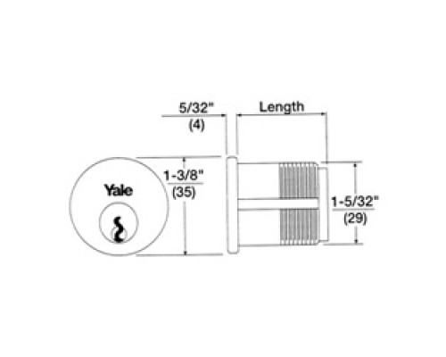 ASSA ABLOY ACCENTRA  2153 118 626 GA 0-BIT                 Mortise Lock Cylinder, Symphony, Conventional, 6-Pin, GA Keyway, 0-Bit, 1-1/8