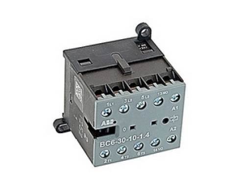 ABB  BC6-30-10-1.4   3 pole, plus 1 NO auxiliary contact, 12 amp, non-reversing miniature contactor, with 24V DC coil and screw terminals