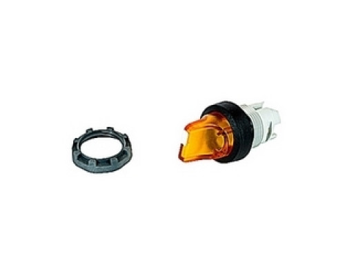 ABB  M3SS7-11Y   Modular 2 position selector switch with yellow illuminated actuator and 22mm mounting, actuator position is momentary with spring return from A to B