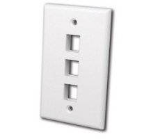 VANCO  820103                 Multi-Media keystone Wall Plates, 3 Ports & White