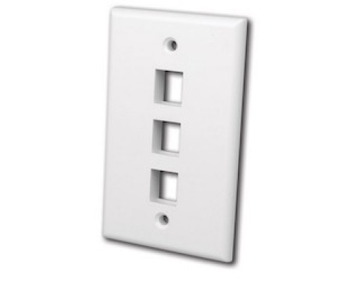VANCO  820103                 Multi-Media keystone Wall Plates, 3 Ports & White