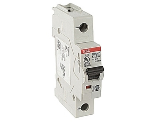 ABB  S201UDC-K1.6   DC Mini Breaker, 1 Pole, K Trip, 1.6A