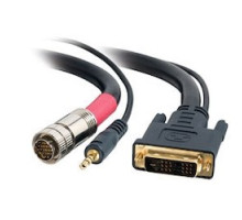 C2G  42431  CG42431                 Digital Audio Passive Flying Lead, DVID Single Link Male to 3.5 MM RapidRun 19-Pin DIN Male, 30 Volt, 100 Ohm, 28 AWG Tinned Copper, CL2 Rated, 1.5’ Length, PVC Black Jacket