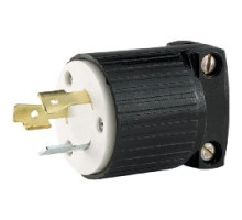 COOPER WIRING DEVICES  AHCL520P   Hart-Lock Commercial Grade Plug, 20A 125V/AC, NEMA L5-20, 2-Pole, 3-Wire Grounding, Polycarbonate