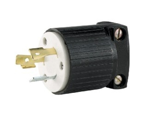 COOPER WIRING DEVICES  AHCL520P   Hart-Lock Commercial Grade Plug, 20A 125V/AC, NEMA L5-20, 2-Pole, 3-Wire Grounding, Polycarbonate