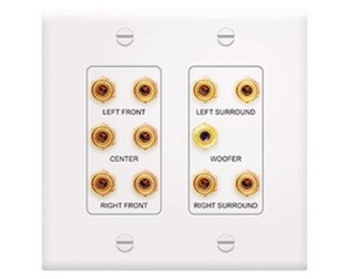 ON-Q/LEGRAND  F9004WH                 5.1 Home Theater Outlet Strap, Pre-Configured, Decorator, 2-Gang, 11-Port, ABS Plastic, White