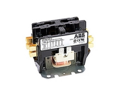 ABB  DP30C2P-C   2 pole, 30 amp, non-reversing, definite purpose contactor, 277V AC coil, industry standard mounting plate