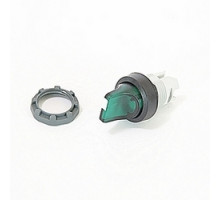 ABB  M3SS2-11G   Modular 3 position selector switch with green illuminated actuator and 22mm mounting, actuator position is momentary with spring return from A to B and from C to B