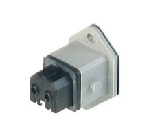 HIRSCHMANN  930647106   STAKEI 2 grey; Panel-mounted Socket, added gasket, 2 contacts + PE, female, 16A AC 10A DC, 250V AC/DC