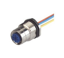 HIRSCHMANN  934537021   EF12H4DFIX Au; Appliance Socket for front panel and back-wall mounting with wire ends front mounting thread M16 x 1.5 screw- / M12 push-pull Fast-Lock O-Ring included, D-coded, 4 contacts, female, cable material: PVC, cable len