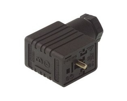 HIRSCHMANN 933399100  GMNL 209 NJ GB1 black; Bridge-type rectifier with protective circuit varistor , 2 contacts + PE, PG9, Type B, DIN EN 175 301-803-B