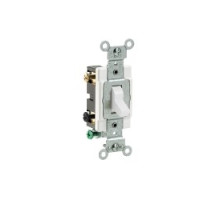 LEVITON  CS220-2W                 20 Amp, 120/277 Volt, Toggle Double-Pole AC Quiet Switch, Commercial Spec Grade, Grounding, Side Wired - WHITE