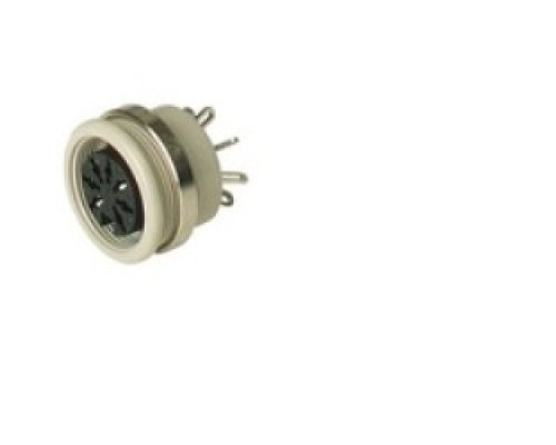 HIRSCHMANN  931351517   MAB 7100 S grey; Panel-mounted Socket with locking screw, solder joint, not shielded, 7 contacts, female, DIN 45 329, 4A 34V AC/DC