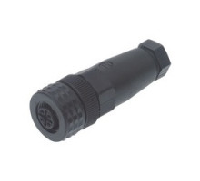 HIRSCHMANN 933725100  ELKA 4012 K PG7; Straight Cable Socket, unassembled, strain relief by means of clamping cage, plastic coupling nut, 4 contacts, female, IEC 61076-2-101 Ed. 1 / IEC 60947-5-2, 4A 250V AC/DC