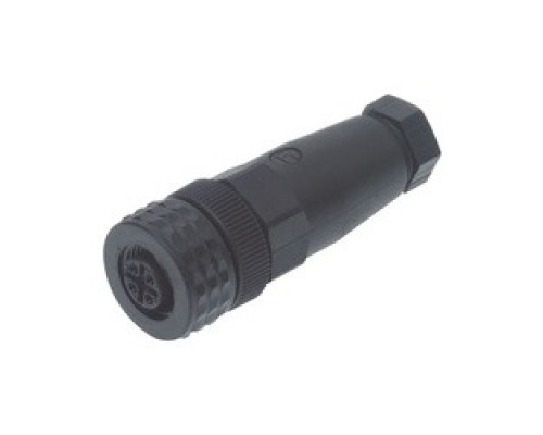 HIRSCHMANN 933725100  ELKA 4012 K PG7; Straight Cable Socket, unassembled, strain relief by means of clamping cage, plastic coupling nut, 4 contacts, female, IEC 61076-2-101 Ed. 1 / IEC 60947-5-2, 4A 250V AC/DC