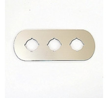 ABB  1SFA611930R1003   3 seat silver-gray aluminum on plastic legend plate with 22mm mounting size