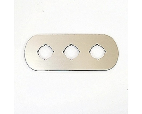 ABB  1SFA611930R1003   3 seat silver-gray aluminum on plastic legend plate with 22mm mounting size
