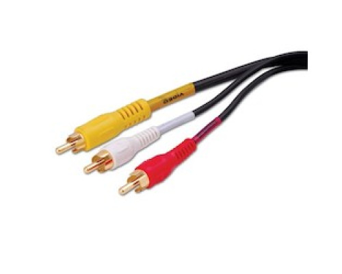 VANCO  DKE3FT                 Triple RCA Composite Audio/Video Cables, Length: 3 ft.