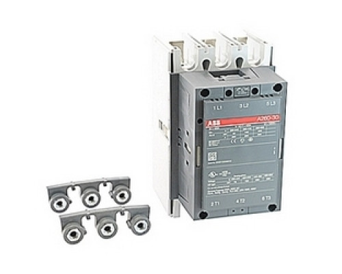 ABB  A260-30-00-84   3 pole, 400 amp, non-reversing across the line contactor with 110-120V AC coil and no auxiliary contacts