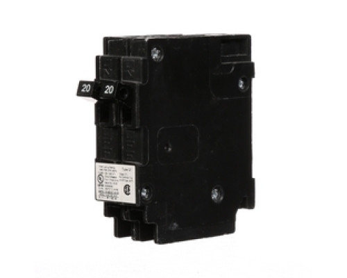 SIEMENS  US2:Q2020   Molded Case Circuit Breaker, Duplex, Plug-In, 1 Pole, 120 Volt AC, 20A, 10 kA Interrupting Rating