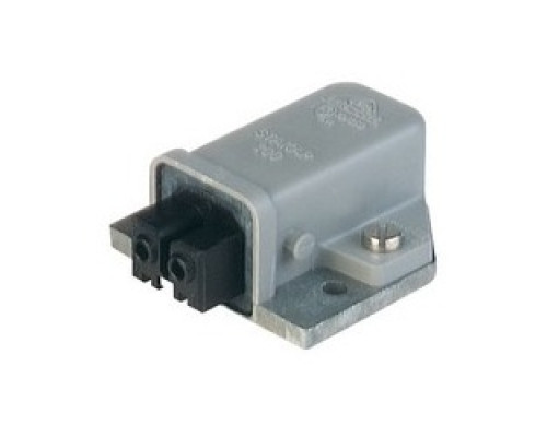 HIRSCHMANN  932045106   STAKAP 200 grey; Surface mounted Socket with cast baseplate and coding slot, 2 contacts + PE, female, 16A 250V AC, 10A 250V DC