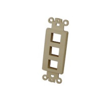 VANCO  820313                 Decor Style Multi-Media Wall Plate Inserts, 3 Ports & Ivory