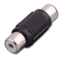 VANCO  AD502                 RCA Female Jack To RCA Female Jack Coupler- Nickel and Black Molded Plastic