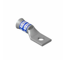 THOMAS & BETTS  54185313BS06                 Copper One-Hole Lug, Standard Barrel, Bell Shaped End, Peep Hole, Max 35kV, Wire Size 400 kcmil, 3/8 in Bolt Size, Tin Plated, Die Code 76, Blue