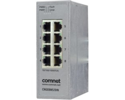 COMNET COMMUNICATION NETWORKS CNGE8MS/DIN  8 10/100/1000BASE-T X port managed switch
