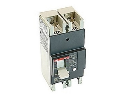 ABB  A2A150TW-2   2 pole, 200 amps rated at 240V AC and 250V DC, fixed trip point molded case circuit breaker, with a thermal magnetic trip device and 10kA at 240V AC and 10kA at 250V DC interrupt current rating