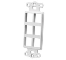 VANCO  820326                 Decor Style Multi-Media Wall Plate Inserts, 6 Ports & White