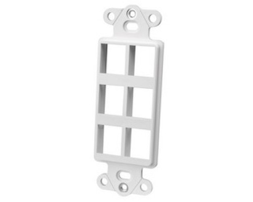 VANCO  820326                 Decor Style Multi-Media Wall Plate Inserts, 6 Ports & White