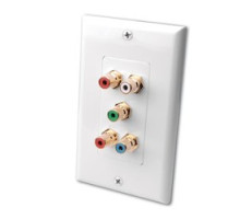 VANCO  120905                 RGB Component Video With Audio Wall Plate, White