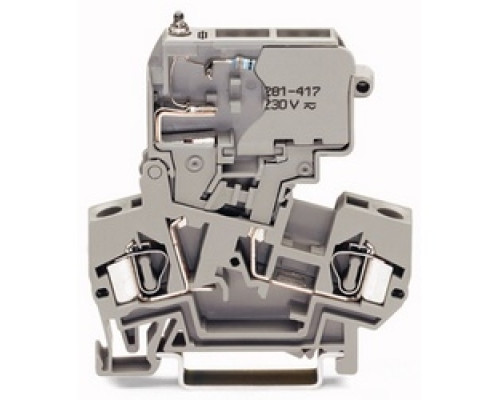 WAGO CORPORATION  281-611/281-418   FUSED DISCONNECT TERMINAL BLOCWITH PIVITABLE FUSE HOLDER FORMINATURE METRIC FUSE