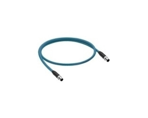 LUMBERG AUTOMATION  0985706100/2M   EtherNet/IP, high-flex, double-ended cord set, M12 male to male straight, 4-pin, 2 meters, D-coding, 24 AWG TPE cable, stranded / unshielded, 2 twisted pair with teal jacket