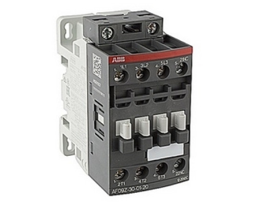 ABB  AF09Z-30-01-20   3 pole, plus 1 NC auxiliary contact, 12 amp, non-reversing contactor, 12-20V DC coil